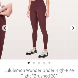 Lululemon Wunder Under High-Rise Tight Brushed 28”